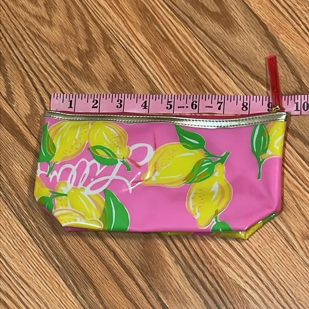 Lilly Pulitzer Pink and Yellow Lemon Cosmetic Pouch, Estée Lauder